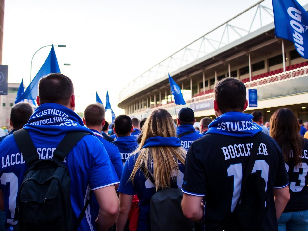Supporters walking to Finley Stadium on matchday