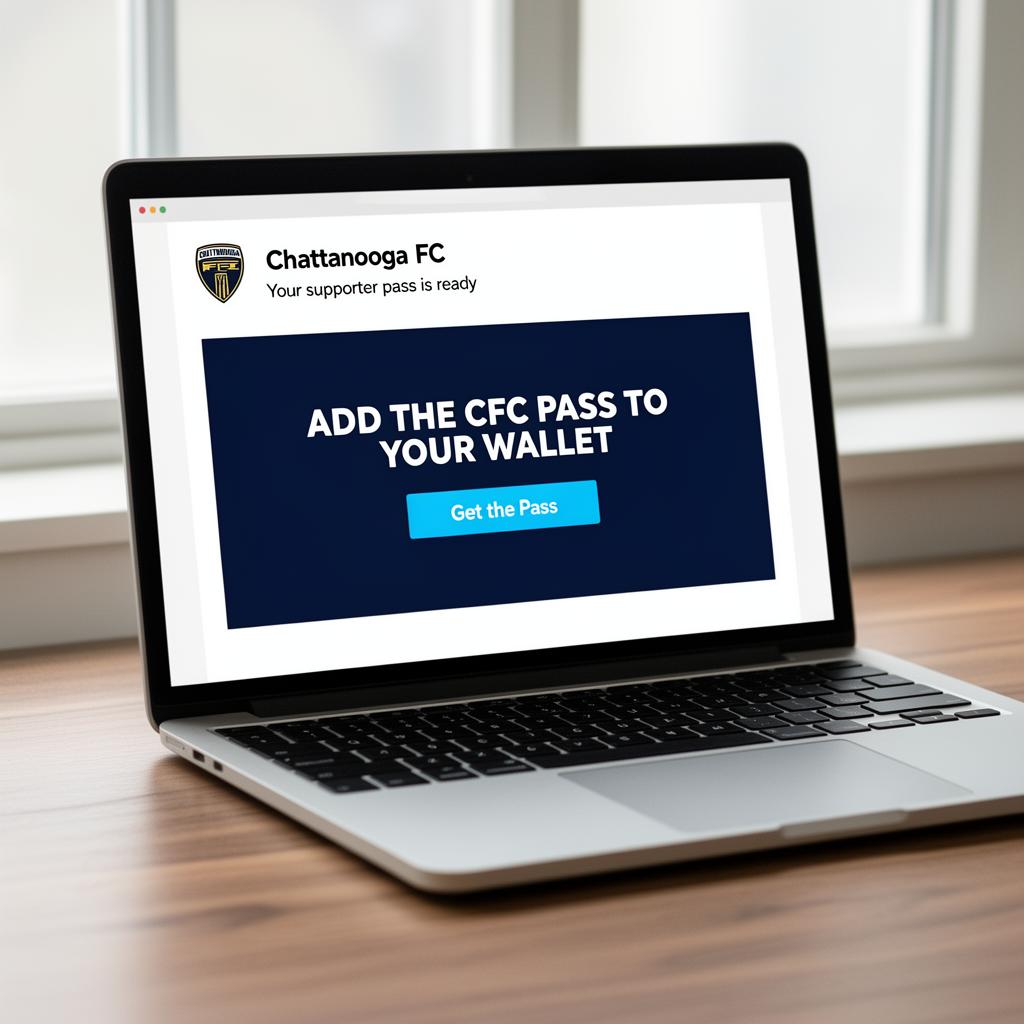 Chattanooga FC email inviting supporters to add the pass