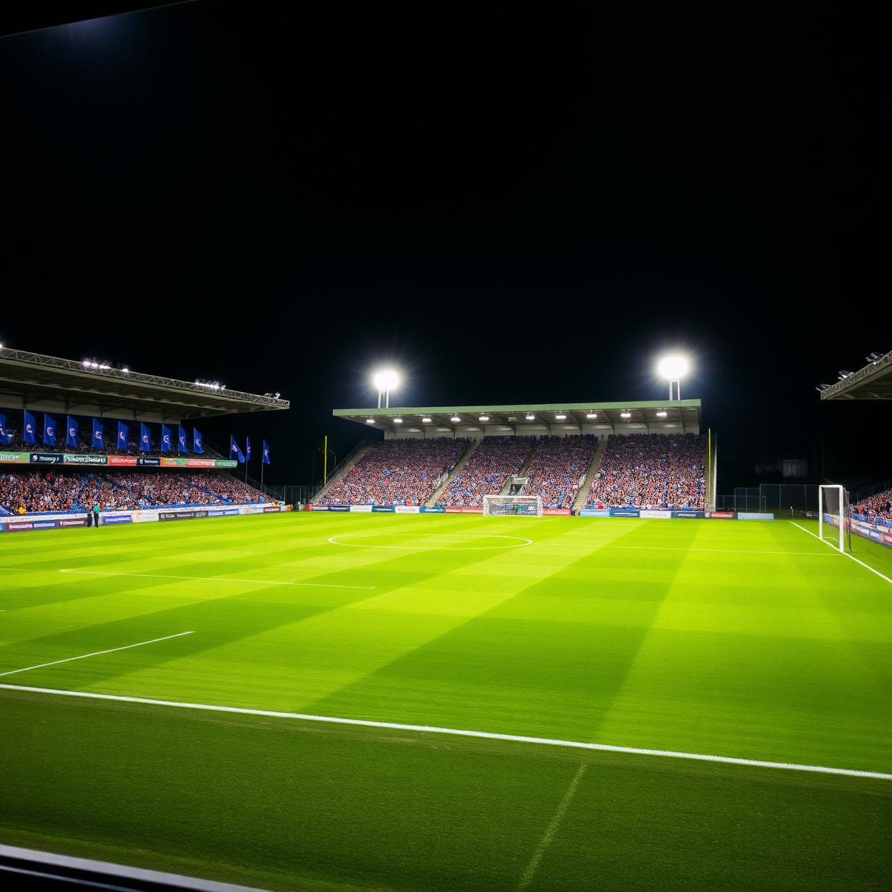 Finley Stadium under matchday floodlights