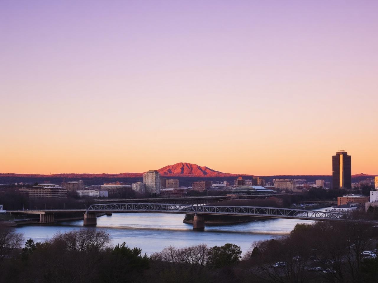 Chattanooga skyline with Lookout Mountain